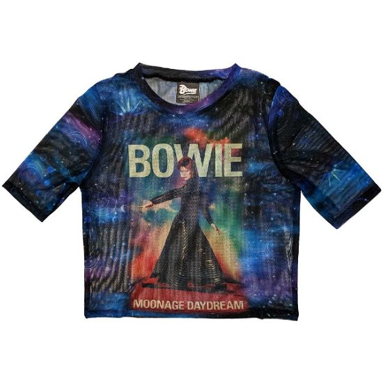David Bowie Ladies Crop Top: Moonage 11 Fade (Mesh) (XX-Small) - David Bowie - Merchandise -  - 5056561084770 - 