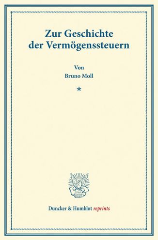 Cover for Moll · Zur Geschichte der Vermögenssteuer (Book) (2013)