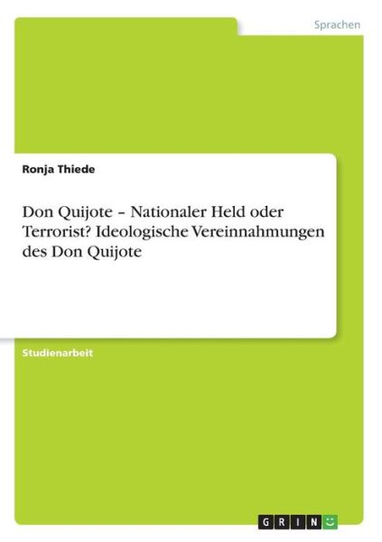 Cover for Thiede · Don Quijote - Nationaler Held od (Book)