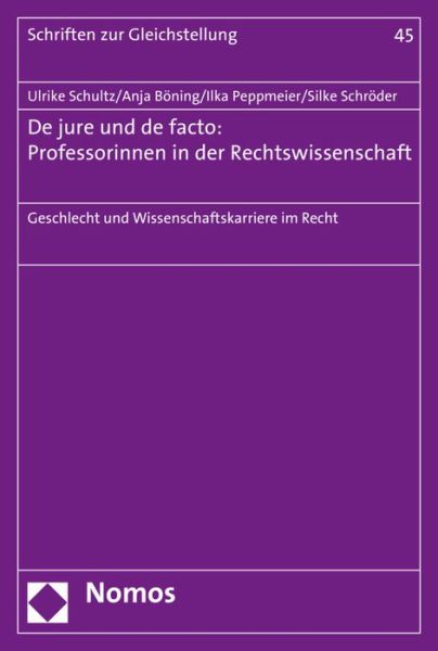 Cover for Schultz · De jure und de facto: Professor (Book) (2018)