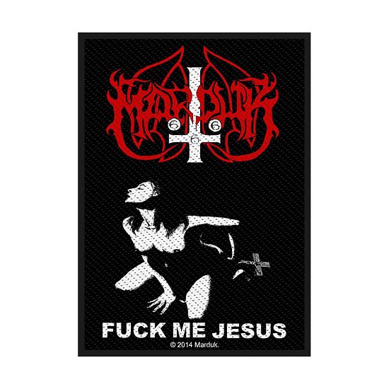 Marduk Standard Woven Patch: Fuck Me Jesus - Marduk - Mercancía - PHD - 5055339753771 - 19 de agosto de 2019