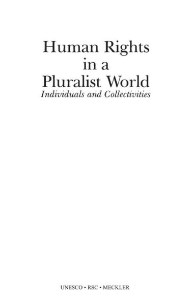 Cover for Jan Berting · Human Rights in a Pluralist World: Individuals and Collectivities (Hardcover Book) (1990)