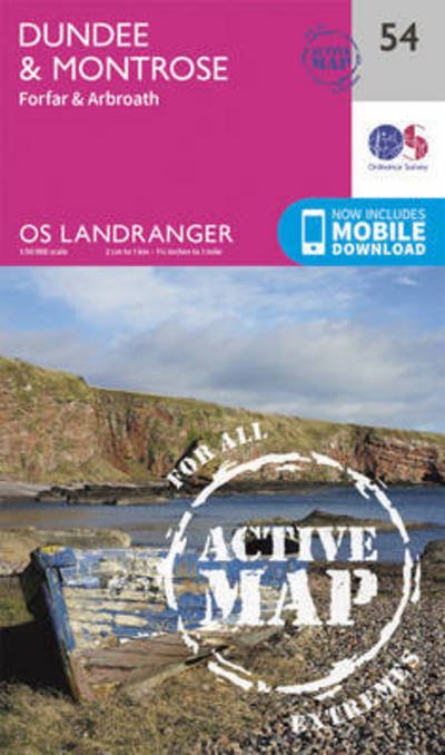 Cover for Ordnance Survey · Dundee &amp; Montrose, Forfar &amp; Arbroath - OS Landranger Active Map (Landkart) [February 2016 edition] (2016)