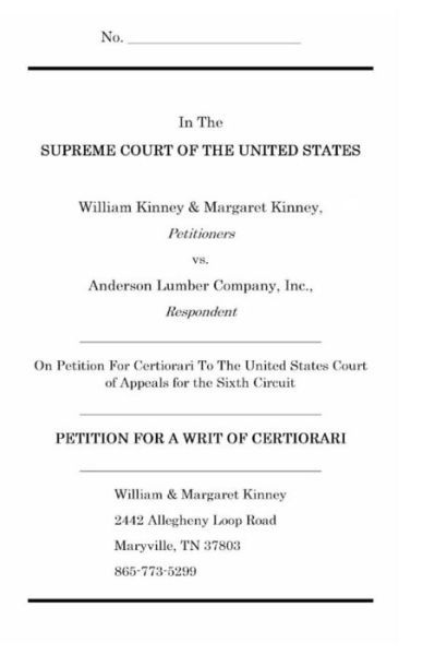 Cover for William Kinney · Petition for a Writ of Certiorari (Taschenbuch) (2018)