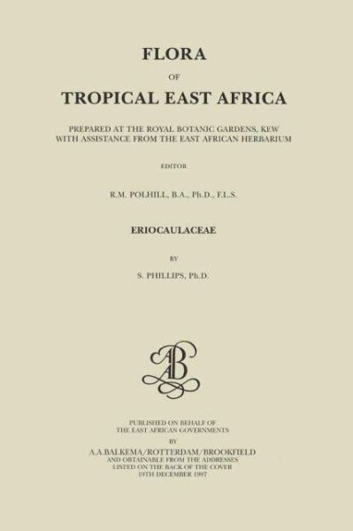 Cover for Sylvia Phillips · Flora of Tropical East Africa - Eriocaulaceae (Hardcover Book) (1997)