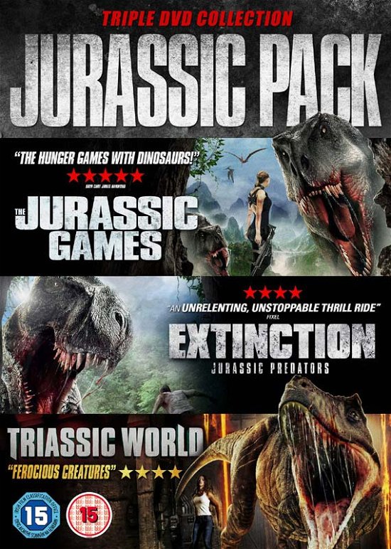 Cover for Jurassic Pack - Triple DVD Col · Jurassic Games / Triassic World / Extinction (DVD) (2018)