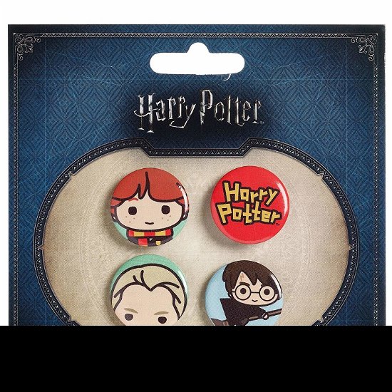 Chibi Set 3 Ron Draco Harry Broom Badge - Harry Potter - Harry Potter - Merchandise - LICENSED MERCHANDISE - 5055583410772 - 31. juli 2021