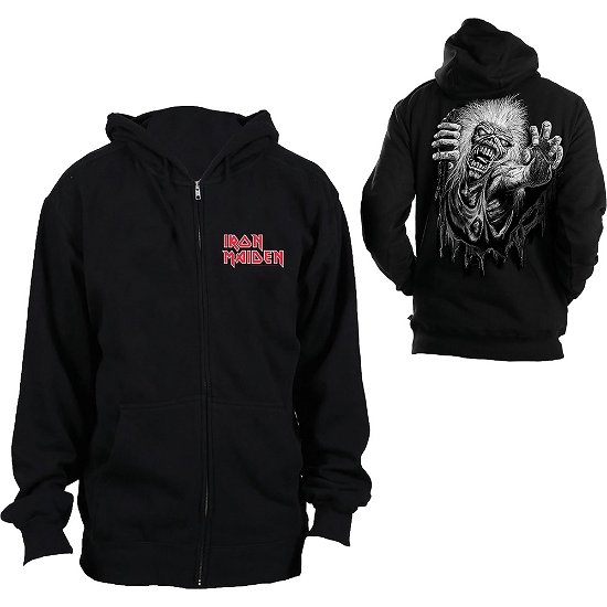 Iron Maiden Unisex Zipped Hoodie: No Prayer (Back Print) - Iron Maiden - Merchandise - Global - Apparel - 5055979916772 - 