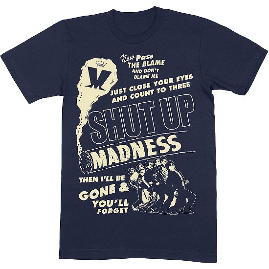 Cover for Madness · Madness Unisex T-Shirt: Shut Up (T-shirt) [size S] [Blue - Unisex edition]