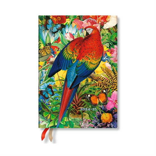 Cover for Paperblanks · Tropical Garden (Nature Montages) Midi 12-month Horizontal Hardback Dayplanner 2025 (Elastic Band Closure) - Nature Montages (Hardcover bog) (2024)