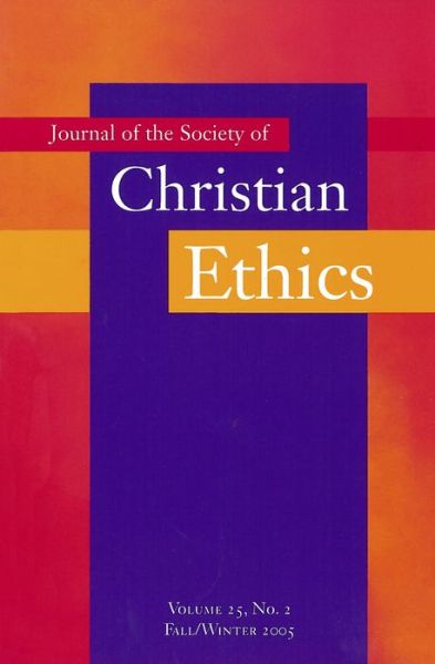Cover for Christine E Gudorf · Journal of the Society of Christian Ethics: Fall / Winter 2005, volume 25, no. 2 (Paperback Bog) (2005)