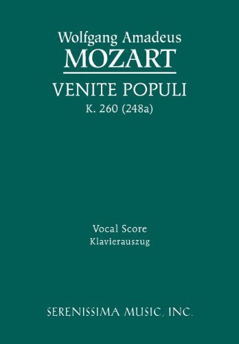 Cover for Wolfgang Amadeus Mozart · Venite Populi, K. 260 (248a) - Vocal Score (Paperback Book) [Latin edition] (2012)