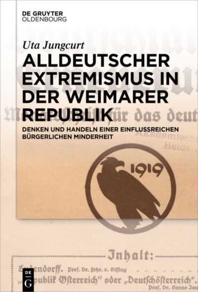 Cover for Uta Jungcurt · Alldeutscher Extremismus in der Weimarer Republik (Hardcover Book) (2016)