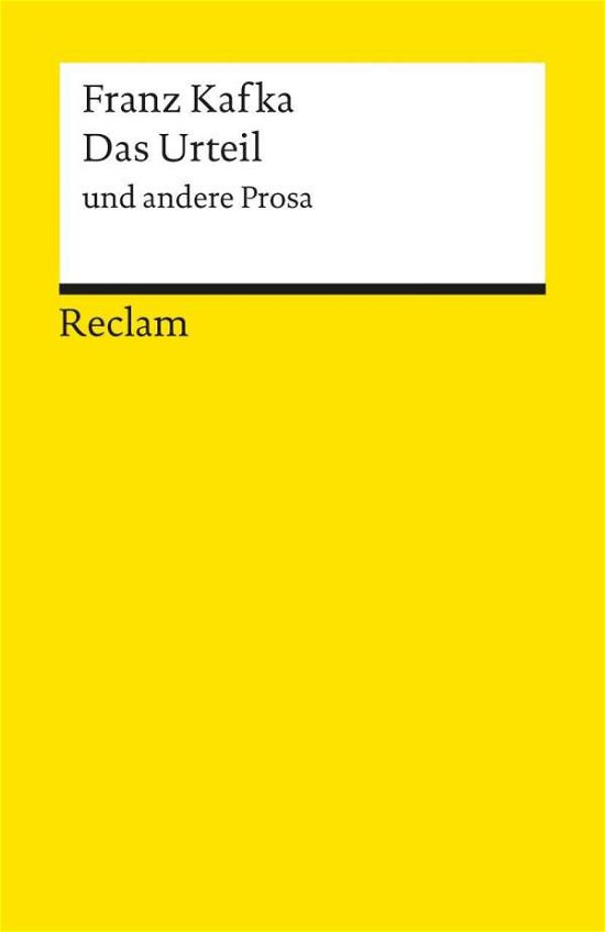 Cover for Franz Kafka · Reclam UB 09677 Kafka.Urteil (Buch)