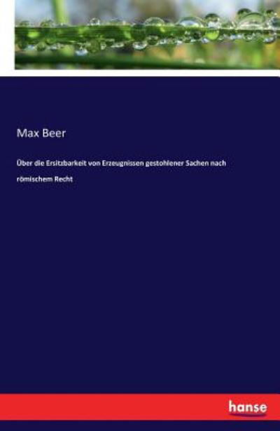 Cover for Beer · Über die Ersitzbarkeit von Erzeugn (Bog) (2017)