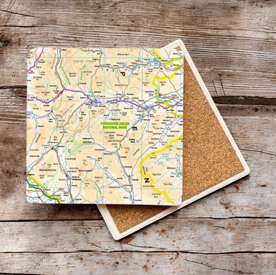 Cover for OS Map Ceramic Single Coaster - Yorkshire Dales National Park (MERCH) (2025)