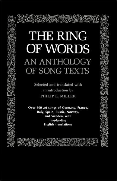 Cover for Philip L Miller · The Ring of Words: an Anthology of Song Texts (Paperback Book) (1973)