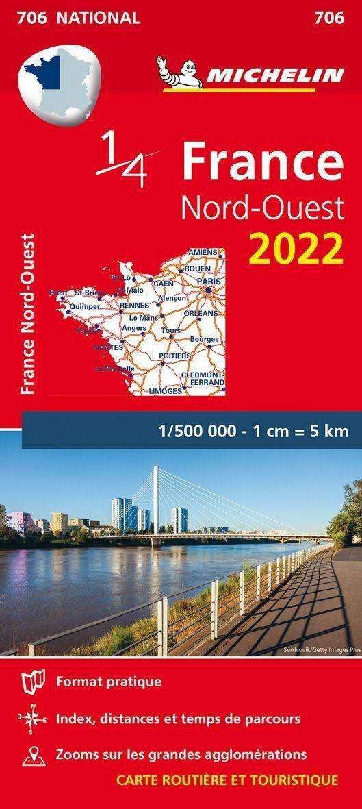 Cover for Michelin · Northwestern France 2022- Michelin National Map 706 (Taschenbuch) (2022)