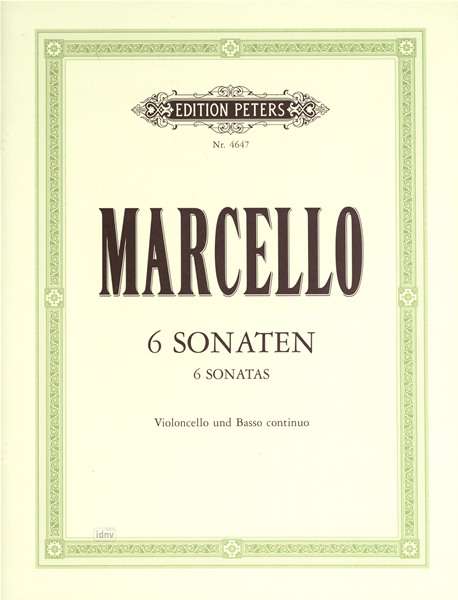 Cover for Marcello · 6 Sonatas for Cello and Continuo (Sheet music) (2001)