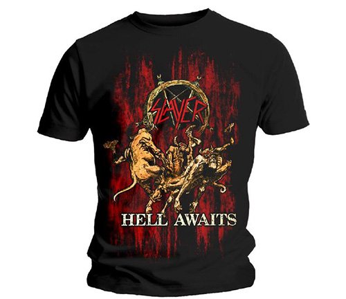 Slayer Unisex T-Shirt: Hell Awaits - Slayer - Koopwaar - Global - Apparel - 5055979996774 - 16 december 2019