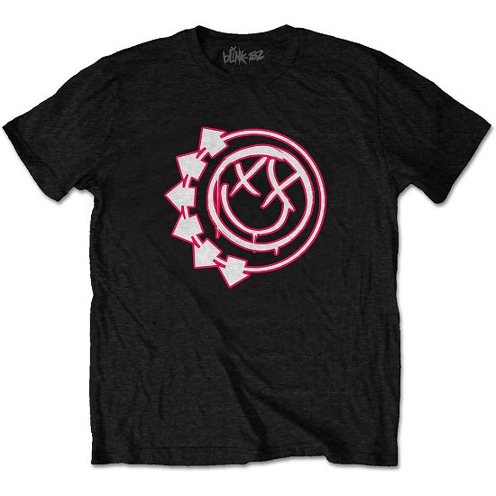 Blink-182 Unisex T-Shirt: Six Arrow Smile - Blink-182 - Produtos - MERCHANDISE - 5056368601774 - 22 de janeiro de 2020
