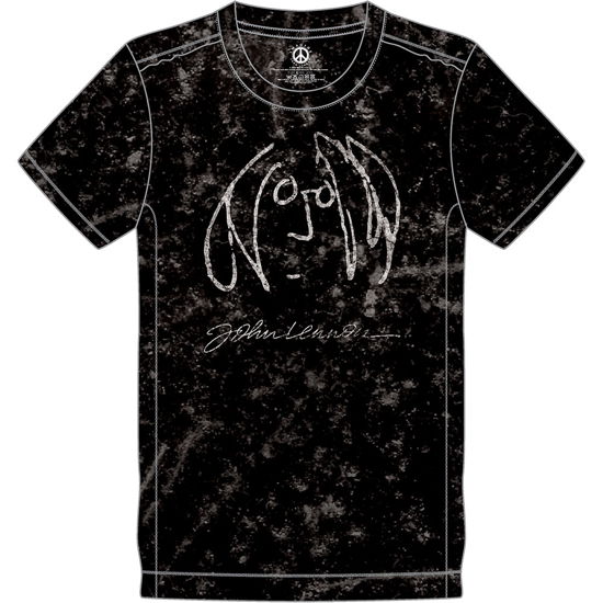 John Lennon Unisex T-Shirt: Self Portrait Snow Wash (Wash Collection) - John Lennon - Koopwaar -  - 5056368643774 - 