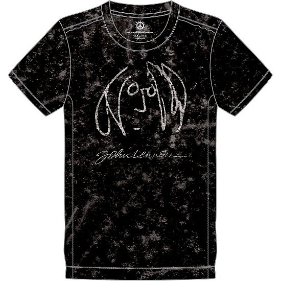 John Lennon Unisex T-Shirt: Self Portrait Snow Wash (Wash Collection) - John Lennon - Merchandise -  - 5056368643774 - 