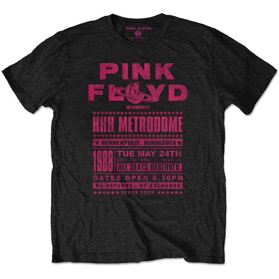 Cover for Pink Floyd · Pink Floyd Unisex T-Shirt: Metrodome '88 (T-shirt) [size S] [Black - Unisex edition] (2021)