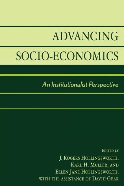 Cover for J Rogers Hollingsworth · Advancing Socio-Economics: An Institutionalist Perspective (Paperback Book) (2005)