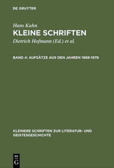 Cover for H. Kuhn · Kleine Schriften.4.Aufsätze (Book) (1978)