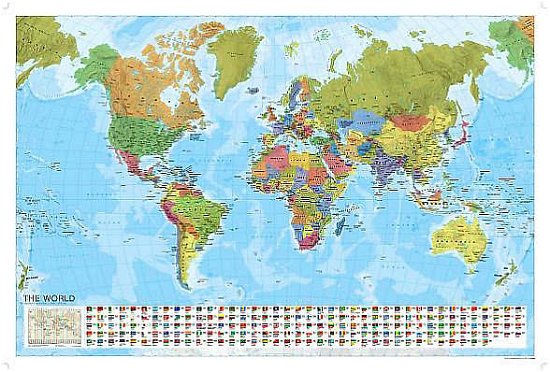 Cover for Marco Polo · World Political Marco Polo Wall Map with Flags - Marco Polo Maps (Landkart) (2012)