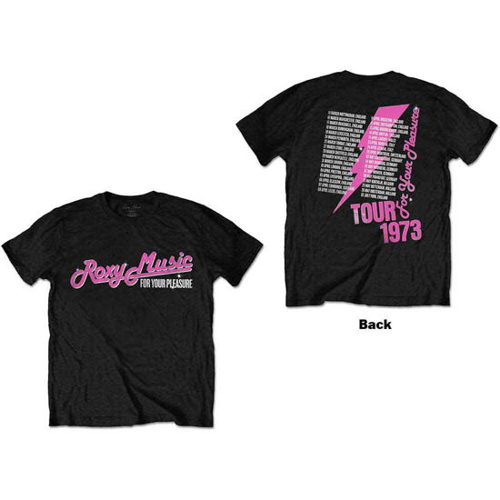 Roxy Music Unisex T-Shirt: For Your Pleasure Tour (Back Print) - Roxy Music - Koopwaar -  - 5056561021775 - 
