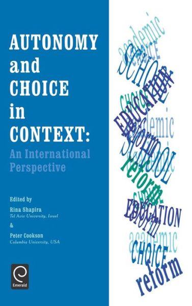 Cover for Shapira R. Shapira · Autonomy and Choice in Context: An International Perspective (Hardcover Book) (1997)