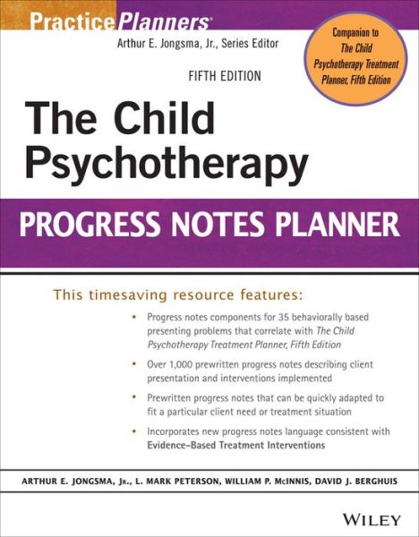 Cover for AE Jongsma · The Child Psychotherapy Progress Notes Planner 5e (Paperback Book) [5th edition] (2014)