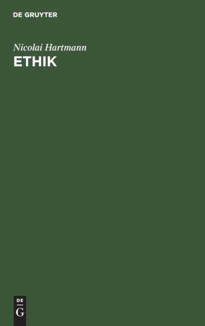 Cover for Nicolai Hartmann · Ethik (N/A) (1949)