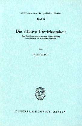 Cover for Beer · Die relative Unwirksamkeit. (Book) (1975)