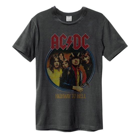 AC/DC Highway To Hell Amplified Vintage Charcoal Medium T Shirt - AC/DC - Produtos - AMPLIFIED - 5054488105776 - 5 de maio de 2022