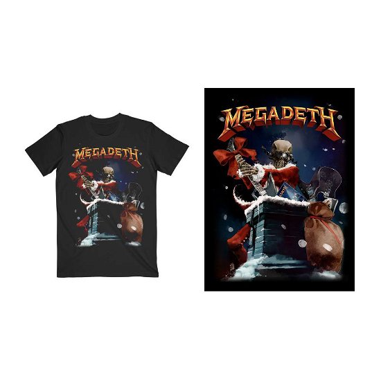 Megadeth Unisex T-Shirt: Santa Vic Chimney - Megadeth - Mercancía -  - 5056368694776 - 