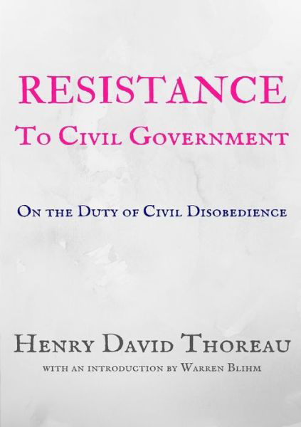 Cover for Henry David Thoreau · Resistance to Civil Government (Paperback Book) (2020)