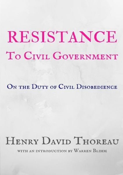 Cover for Henry David Thoreau · Resistance to Civil Government (Taschenbuch) (2020)