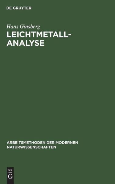 Cover for Hans Ginsberg · Leichtmetallanalyse (Book) (1955)