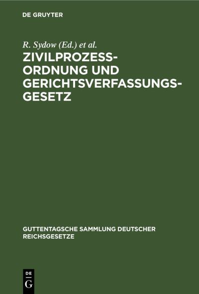 Cover for R. Sydow · Zivilprozessordnung und Gerichtsverfassungsgesetz (Book) (1919)