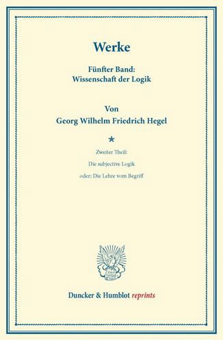 Cover for Hegel · Werke; 5.Bd. (Book) (2013)
