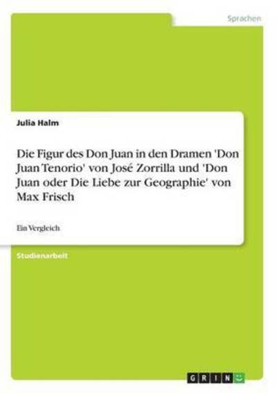 Cover for Halm · Die Figur des Don Juan in den Dram (Book)