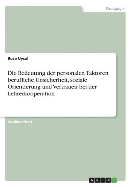 Cover for Uysal · Die Bedeutung der personalen Fakt (Book)