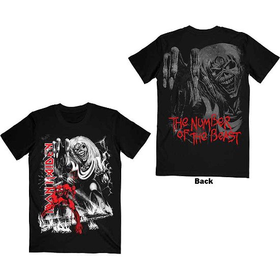 Iron Maiden Unisex T-Shirt: Number Of The Beast Jumbo (Back Print) - Iron Maiden - Koopwaar - Rockoff - 5055979966777 - 