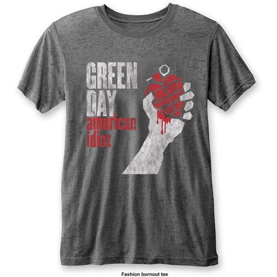 Green Day Unisex T-Shirt: American Idiot Vintage (Burnout) - Green Day - Merchandise - ROCK OFF - 5055979982777 - 