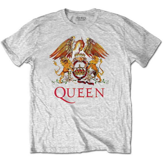 Cover for Queen · Queen Kids T-Shirt: Classic Crest (Heather Grey) (3-4 Years) (T-shirt) [size 3-4yrs] [Grey - Kids edition] (2020)