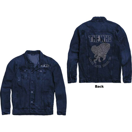 The Who Unisex Denim Jacket: Long Live Rock (Back Print) - The Who - Gadżety -  - 5056561014777 - 