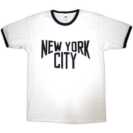 Cover for New York City · New York City Unisex Ringer T-Shirt: Text Logo (White) (CLOTHES) [size XL] (2024)